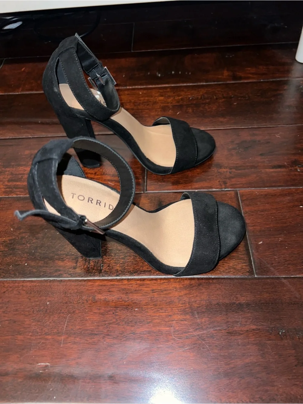 TORRID Black Ankle-Strap Heels Size: 7WW